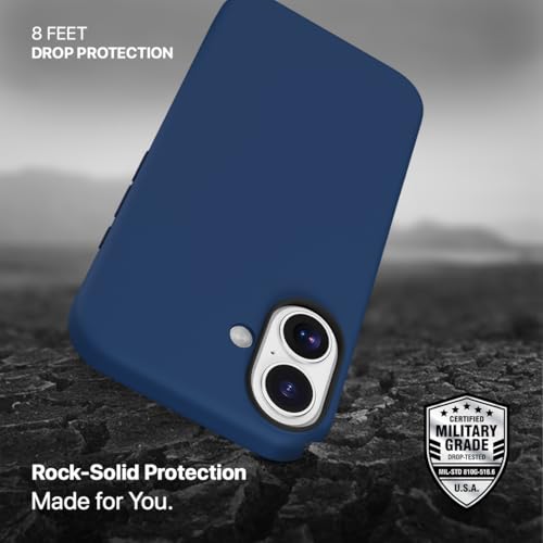 CASEGEAR Silicone Snap Fit Back Cover Case Compatible with iPhone 16 Plus | 8 Feet Drop Protection | Compatible with MagSafe | 360° Protection | Shockproof & Scratch Resistant | Blue - Image 3