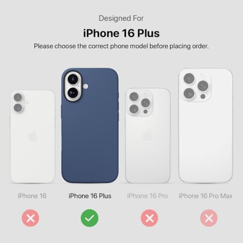 CASEGEAR Silicone Snap Fit Back Cover Case Compatible with iPhone 16 Plus | 8 Feet Drop Protection | Compatible with MagSafe | 360° Protection | Shockproof & Scratch Resistant | Blue - Image 2