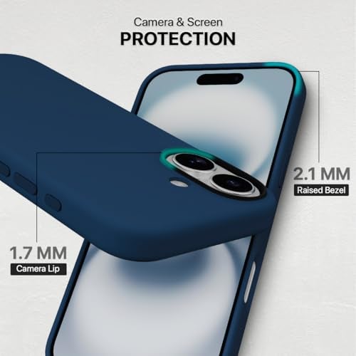 CASEGEAR Silicone Snap Fit Back Cover Case Compatible with iPhone 16 Plus | 8 Feet Drop Protection | Compatible with MagSafe | 360° Protection | Shockproof & Scratch Resistant | Blue - Image 4
