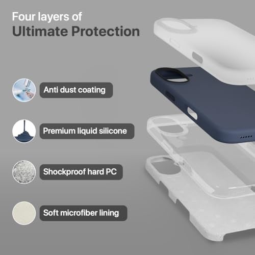 CASEGEAR Silicone Snap Fit Back Cover Case Compatible with iPhone 16 Plus | 8 Feet Drop Protection | Compatible with MagSafe | 360° Protection | Shockproof & Scratch Resistant | Blue - Image 5