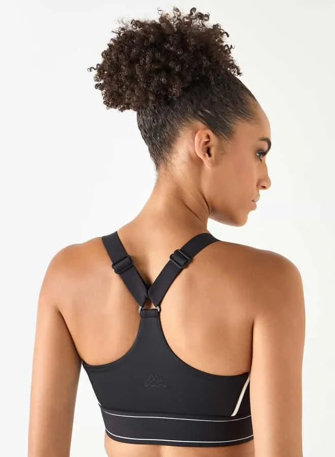 Kappa Kappa Panelled Sports Bra with Racerback