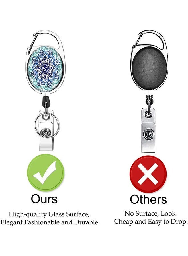 بكرة شارة جل السيليكا قابلة للسحب مع مشبك تمساح دوار ، مشبك شارة زجاج كريستال ABS مشبك معرف حامل بطاقات ، ملحقات عمل مشبك بطاقة الاسم (أزرق) - Image 3