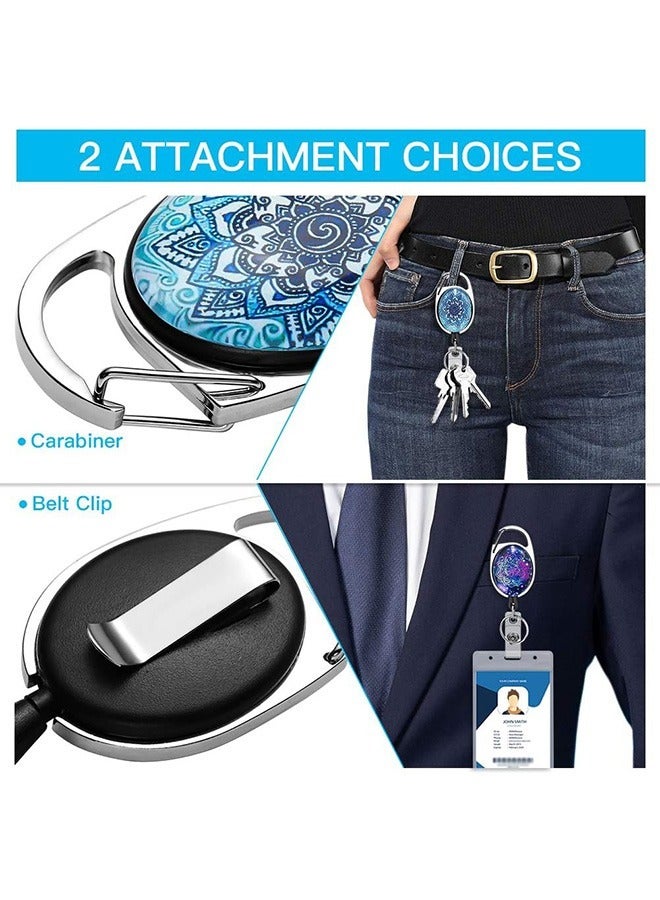 بكرة شارة جل السيليكا قابلة للسحب مع مشبك تمساح دوار ، مشبك شارة زجاج كريستال ABS مشبك معرف حامل بطاقات ، ملحقات عمل مشبك بطاقة الاسم (أزرق) - Image 4