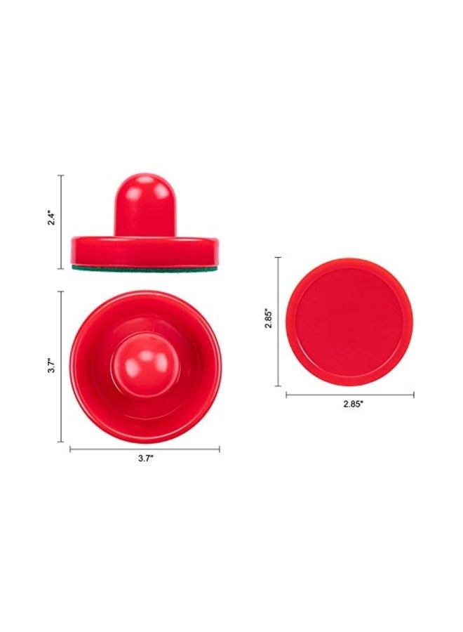 مجموعة واحدة من ادوات الهوكي الهوائي الصغيرة من مقابض الهوكي الهوائي، مقابض مرمى رائعة، ملحقات بديلة - 2 اداة دفع للهوكي الهوائي باللون الاحمر و4 كرات حمراء - Image 5