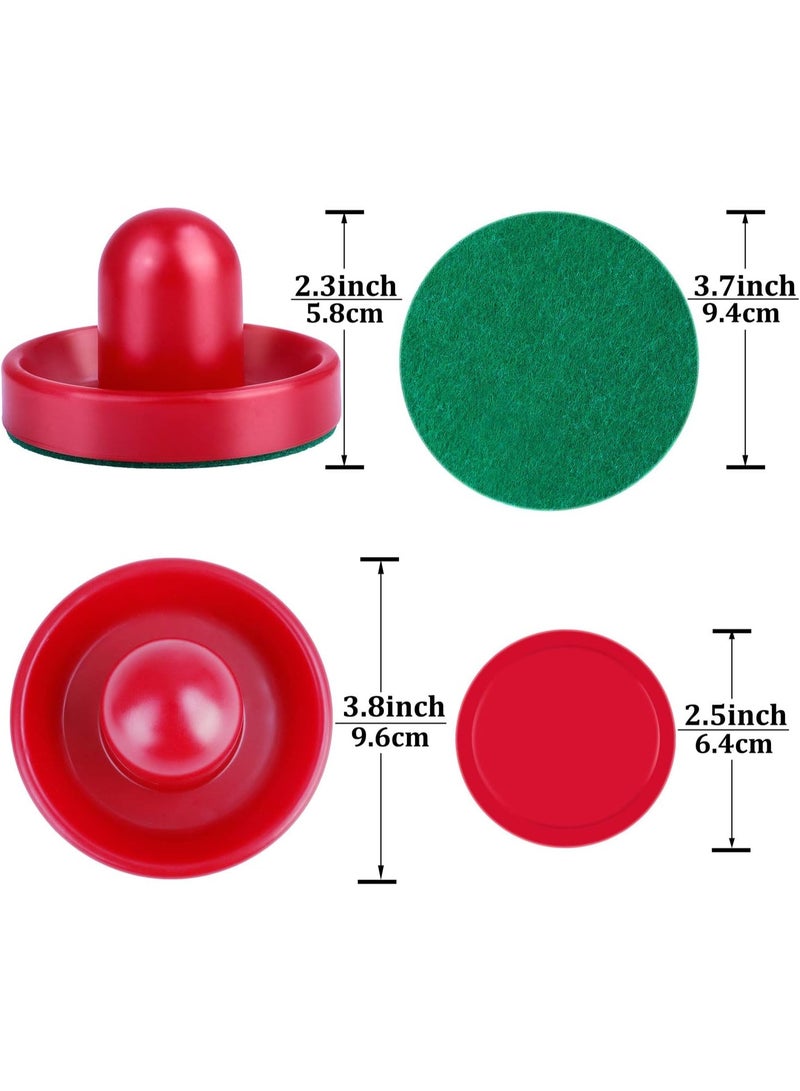 مجموعة واحدة من ادوات الهوكي الهوائي الصغيرة من مقابض الهوكي الهوائي، مقابض مرمى رائعة، ملحقات بديلة - 2 اداة دفع للهوكي الهوائي باللون الاحمر و4 كرات حمراء - Image 2