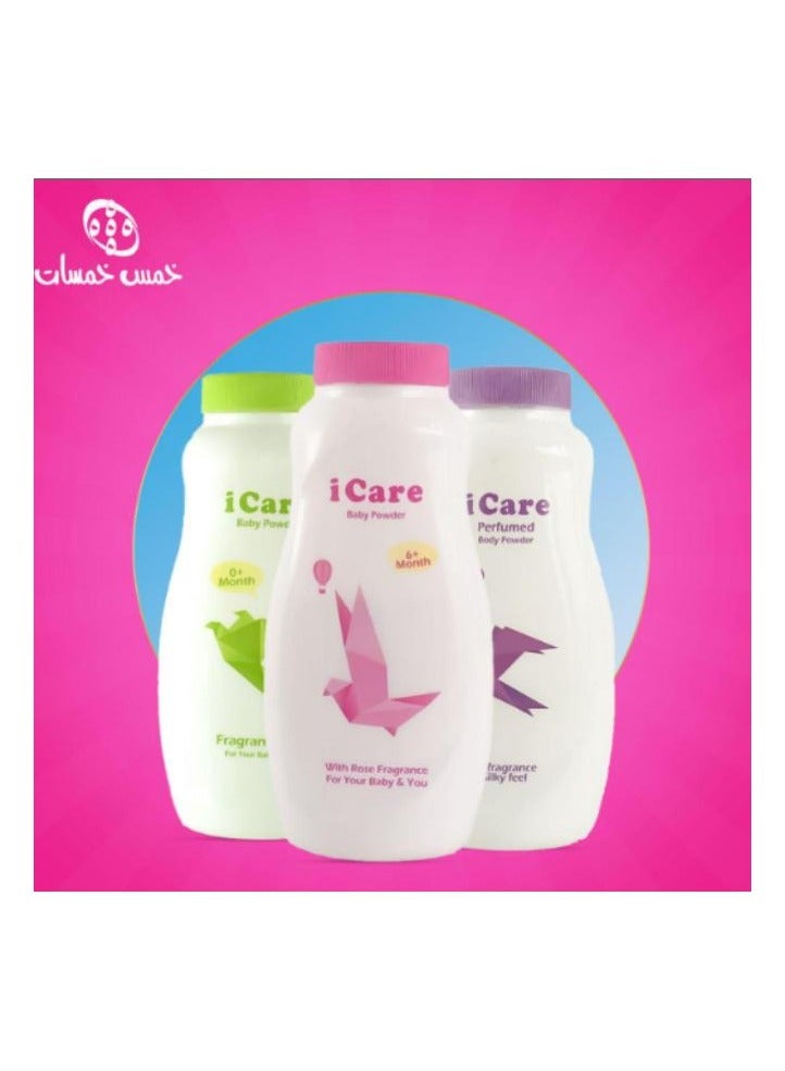 خمس خمسات آى كير بودرة معطرة للآطفال برائحة الورد 200جرام - Image 2