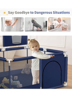 Generic Foldable Baby Playpen With Safety Fence And Basketball Hoop For Indoor Outdoor - Blue  - Image 5
