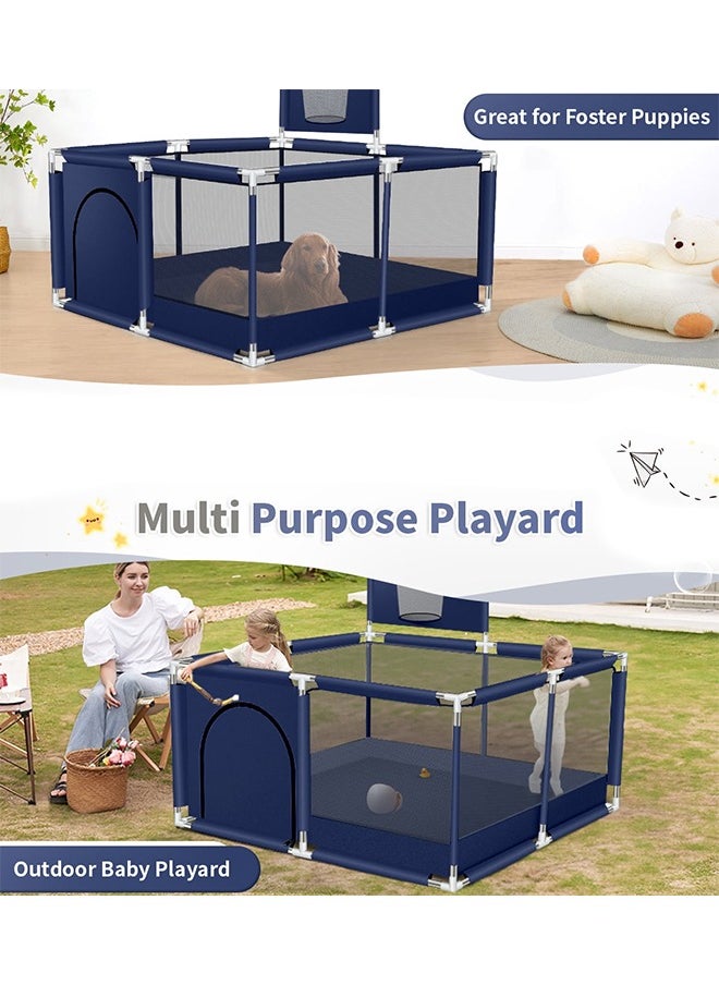 Foldable Baby Playpen With Safety Fence And Basketball Hoop For Indoor Outdoor - Blue - pzsku/ZAE630DF2B5D741867BB0Z/45/_/1734935979/bb09e093-516d-4fb8-897f-9a8baabfbf3a