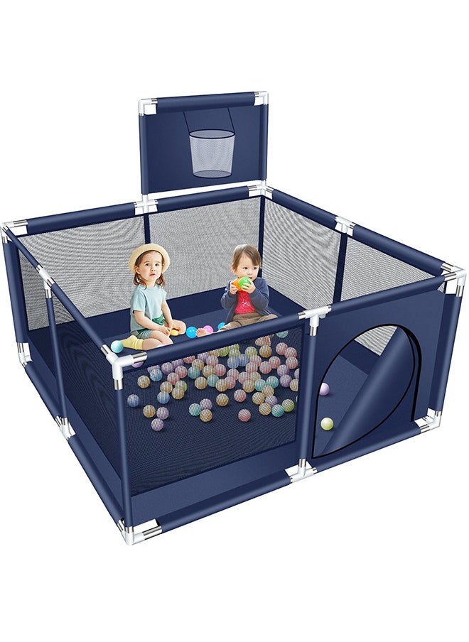 Foldable Baby Playpen With Safety Fence And Basketball Hoop For Indoor Outdoor - Blue - pzsku/ZAE630DF2B5D741867BB0Z/45/_/1734936023/a043819f-2459-40fa-9fa8-5243f963ecbf