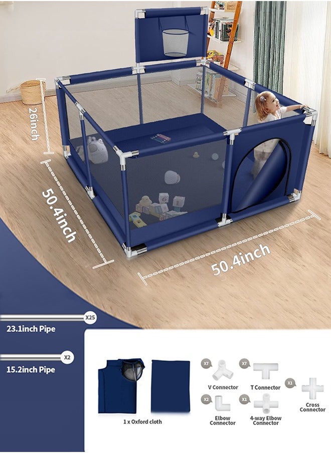 Foldable Baby Playpen With Safety Fence And Basketball Hoop For Indoor Outdoor - Blue - pzsku/ZAE630DF2B5D741867BB0Z/45/_/1734936029/d2a9286f-fd24-4084-8564-50fc5628df27