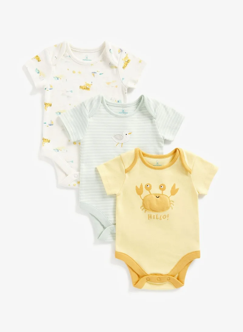 mothercare Infant 3 Pack Assorted Bodysuit