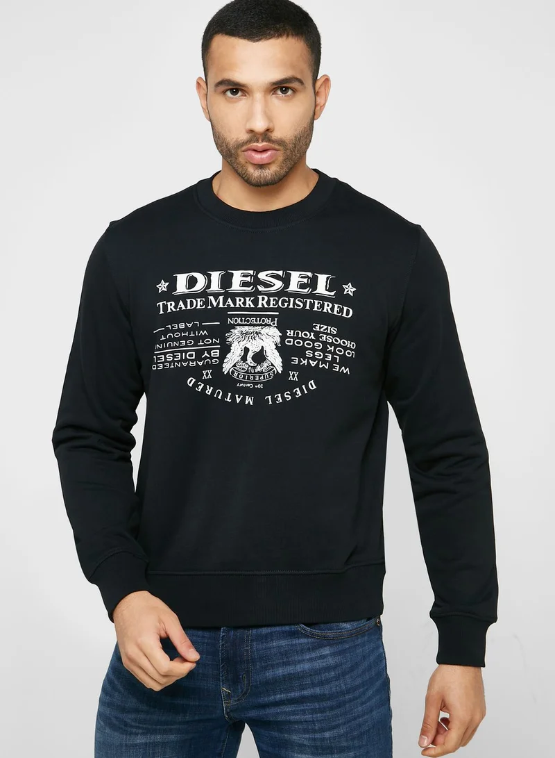 DIESEL Logo Crew Neck Sweatshirt
