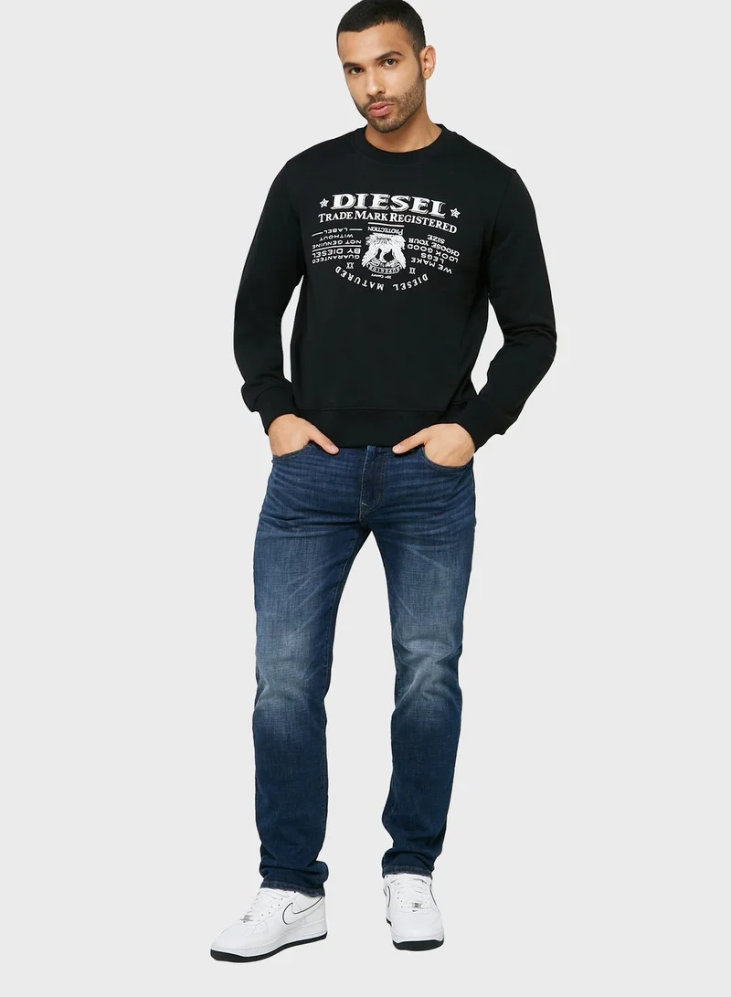 DIESEL Logo Crew Neck Sweatshirt