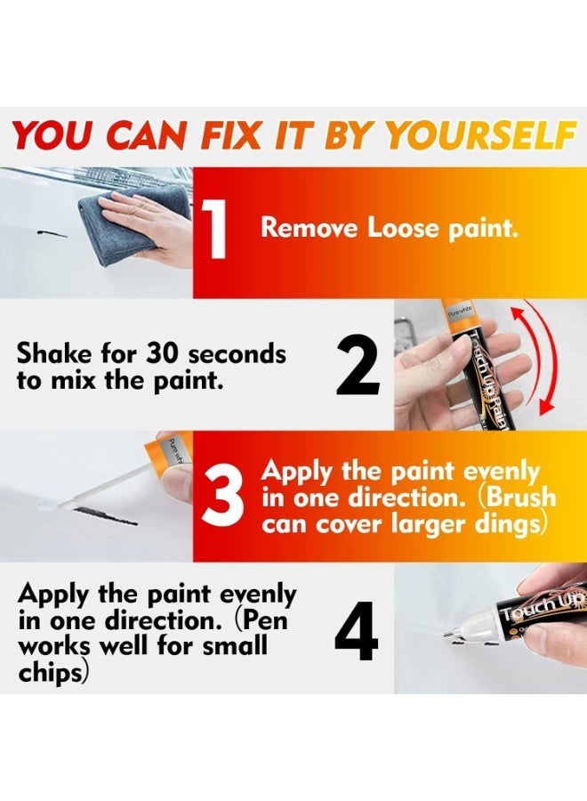 طلاء تصحيح للسيارات، مزيل خدوش السيارات السريع والسهيل للخدوش العميقة، تصليح خدوش طلاء السيارات ثنائي الاستخدام للمركبات، طلاء آلي لمسح خدوش السيارات، أسود - Image 4