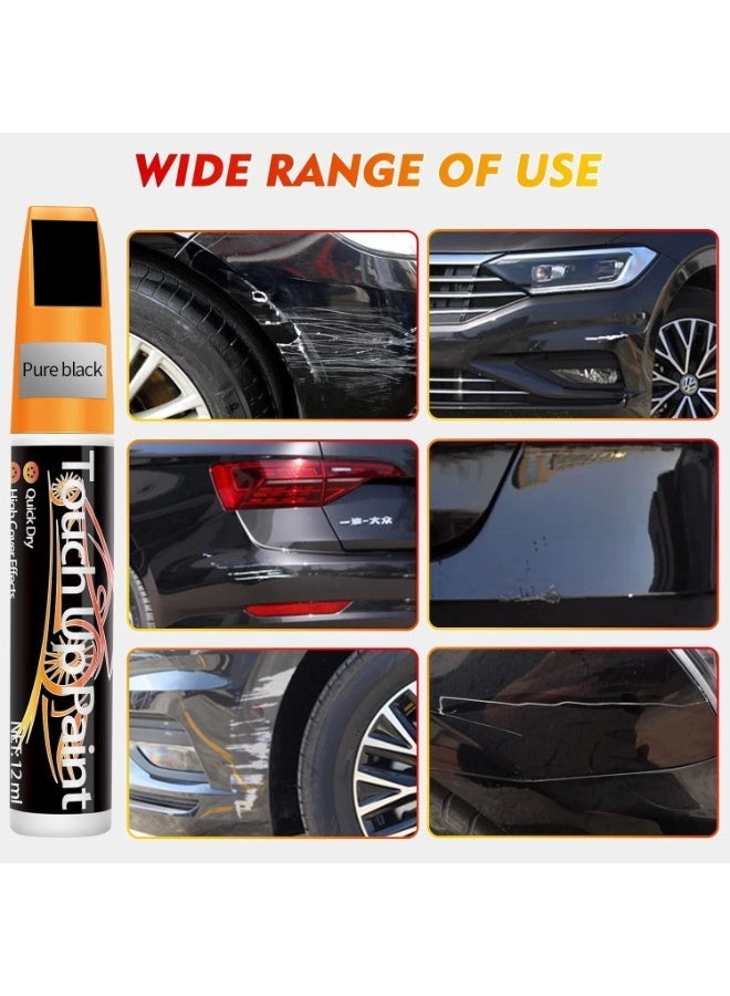 طلاء تصحيح للسيارات، مزيل خدوش السيارات السريع والسهيل للخدوش العميقة، تصليح خدوش طلاء السيارات ثنائي الاستخدام للمركبات، طلاء آلي لمسح خدوش السيارات، أسود - Image 5