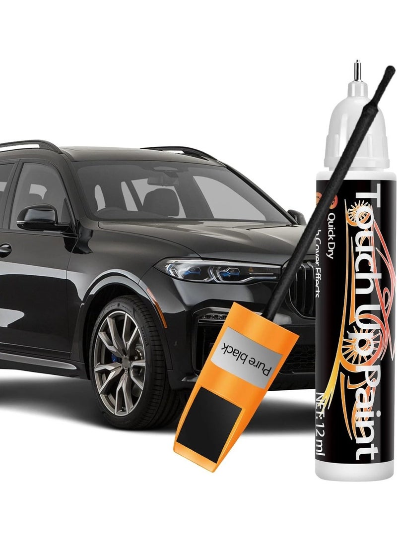 طلاء تصحيح للسيارات، مزيل خدوش السيارات السريع والسهيل للخدوش العميقة، تصليح خدوش طلاء السيارات ثنائي الاستخدام للمركبات، طلاء آلي لمسح خدوش السيارات، أسود - Image 1