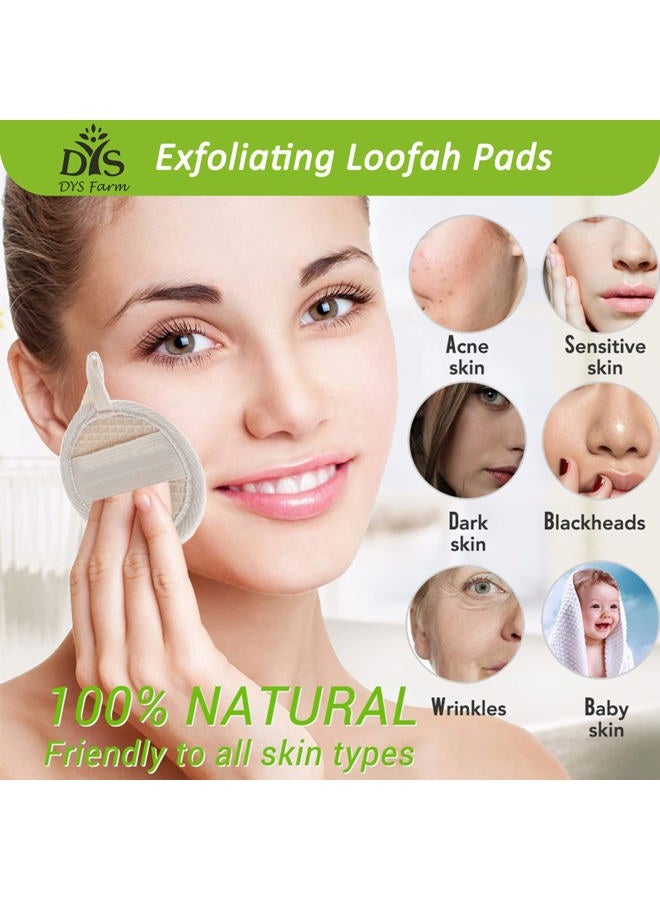 Face Loofah Pads Exfoliating Scrubber, Natural Luffa Facial Cleanser Pad Sponges Exfoliator Scrub Brush 6 Pack for Body Back Dead Skin Cleansing Washing Suitable for Men Women Bath Shower Spa Massage - Image 4