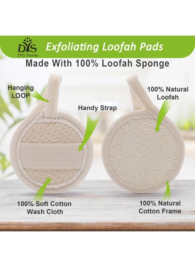 Face Loofah Pads Exfoliating Scrubber, Natural Luffa Facial Cleanser Pad Sponges Exfoliator Scrub Brush 6 Pack for Body Back Dead Skin Cleansing Washing Suitable for Men Women Bath Shower Spa Massage - Image 2