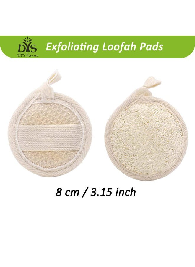 Face Loofah Pads Exfoliating Scrubber, Natural Luffa Facial Cleanser Pad Sponges Exfoliator Scrub Brush 6 Pack for Body Back Dead Skin Cleansing Washing Suitable for Men Women Bath Shower Spa Massage - Image 3