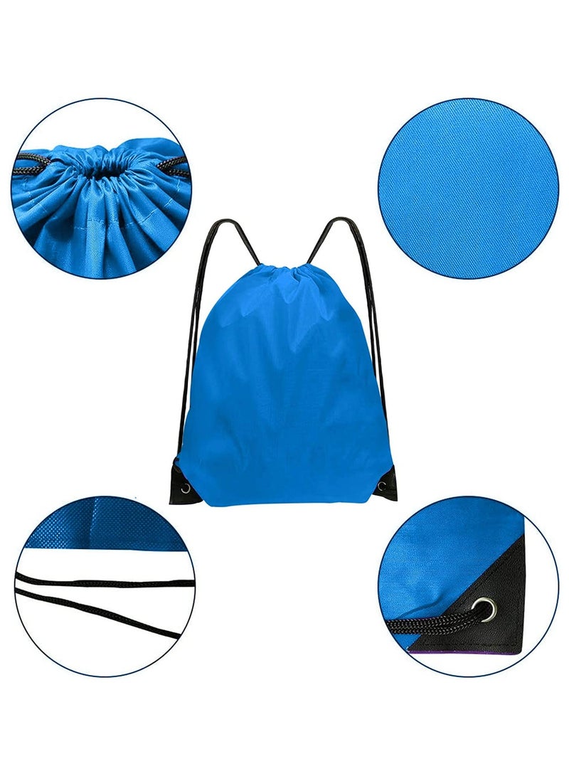 Cuken 6 Pack Waterproof Drawstring Sports Bags, Lightweight Gym Backpacks with Drawstring Closure for School, Travel, Swimming, And Beach Storage, Durable Nylon Organization Sacks (Multicolor) - Image 3