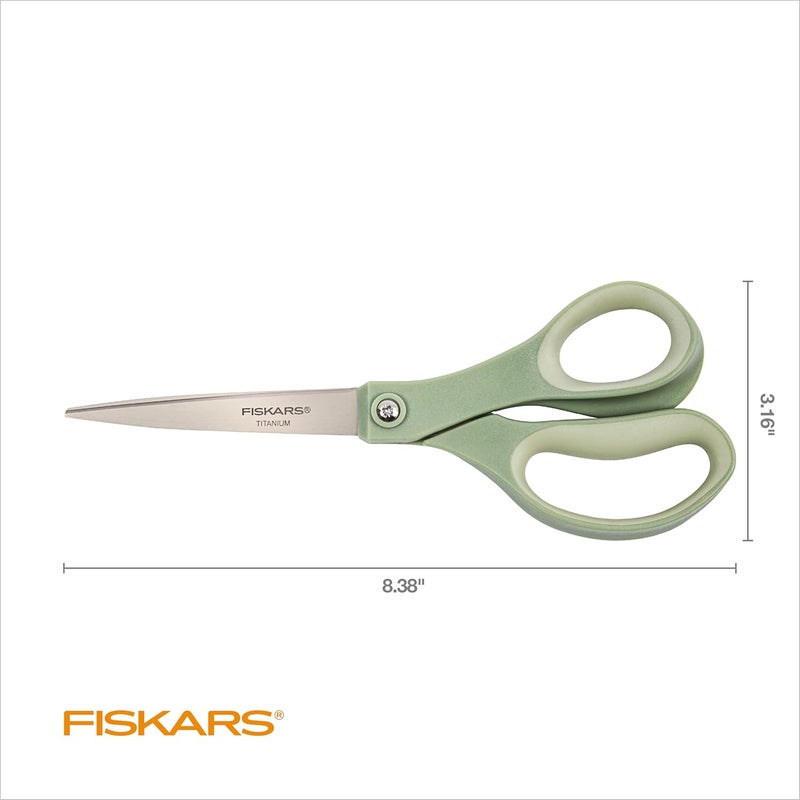 Fiskars SoftGrip Titanium Scissors - Contoured Performance All Purpose - 8" Titanium - Straight Paper Scissors for Office, and Arts and Crafts - 3-Count - Image 5