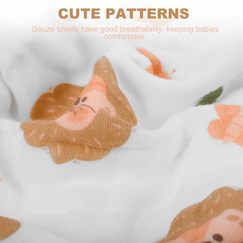 Cotton Muslin Receiving Blanket For Newborns Lightweight Breathable With Lion Butterfly Print - Image 4