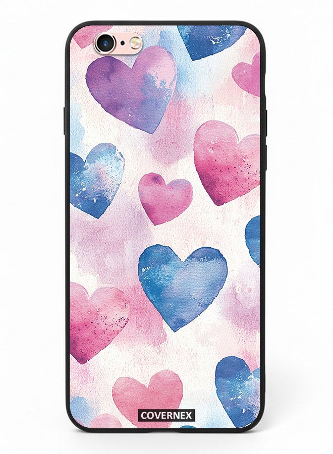 Covernex Apple iPhone 6s Protective Case Cover Printed Featuring Watercolor Soft Heart Pattern - Image 2
