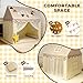 RONGFA Playhouse for Indoor Outdoor with Star Light Flags and Carry Bag Washable Kids Tent for Girls Boys Lattice Top - Image 4