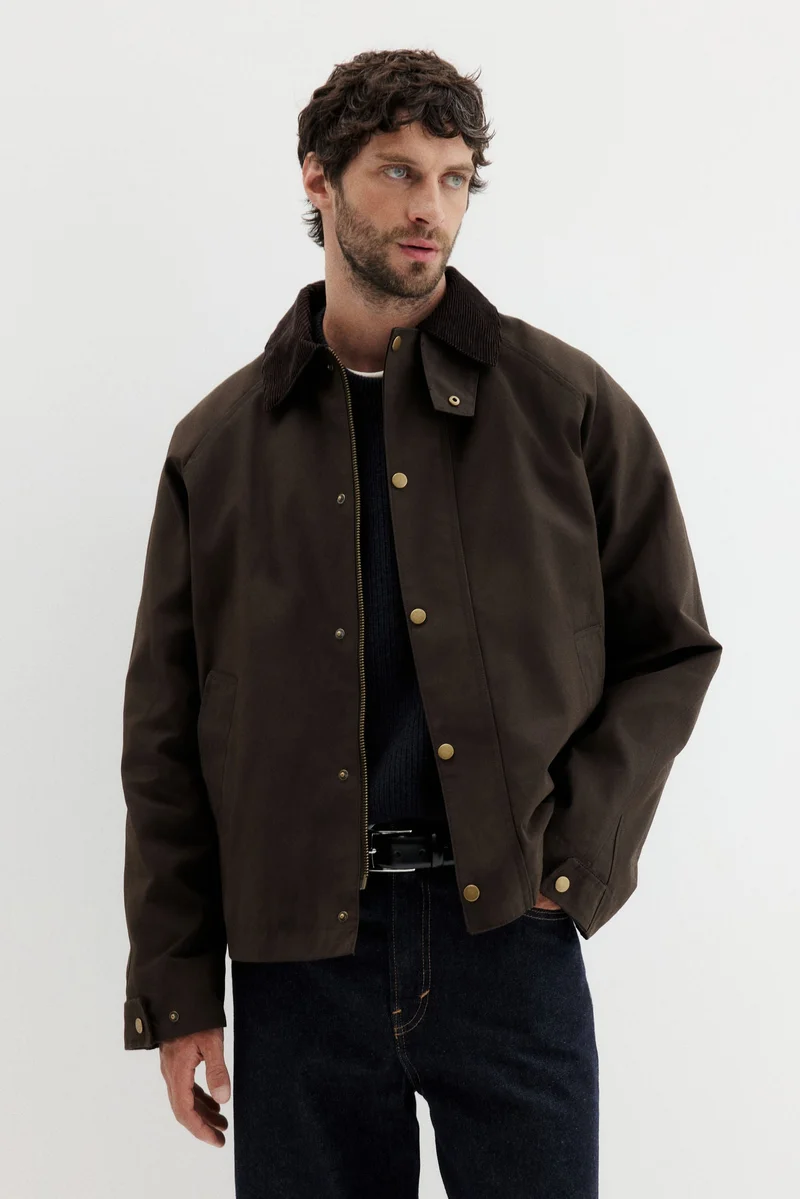 H&M Loose Fit Waxed cotton jacket