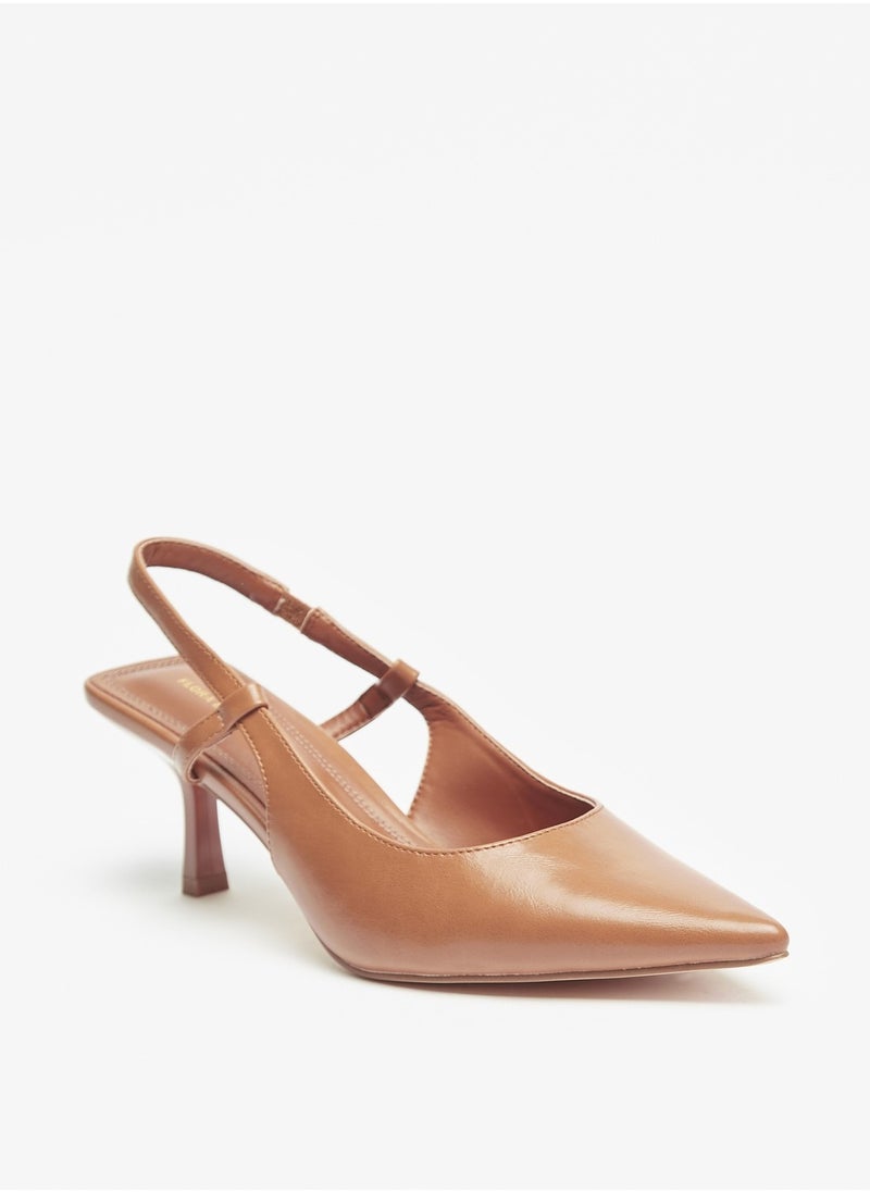 Flora Bella By Shoexpress - Womens Solid Slingback Pumps with Stiletto Heels - Image 1