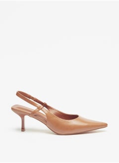 Womens Solid Slingback Pumps with Stiletto Heels