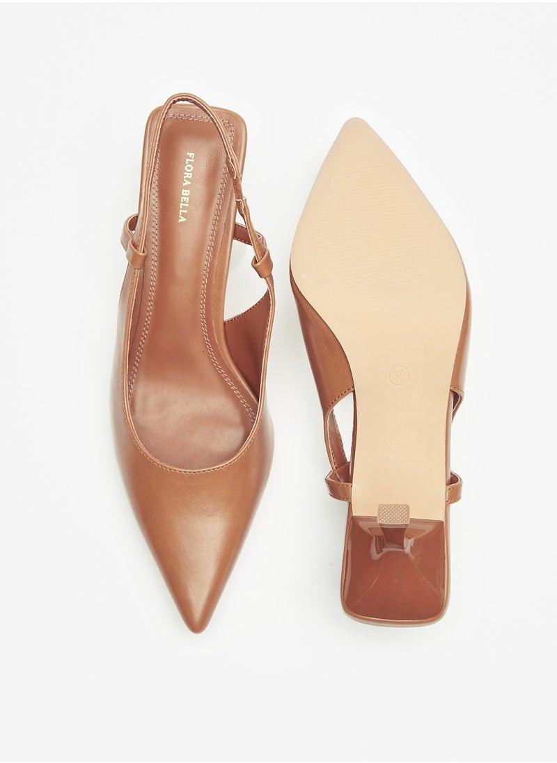 Flora Bella By Shoexpress - Womens Solid Slingback Pumps with Stiletto Heels - Image 1