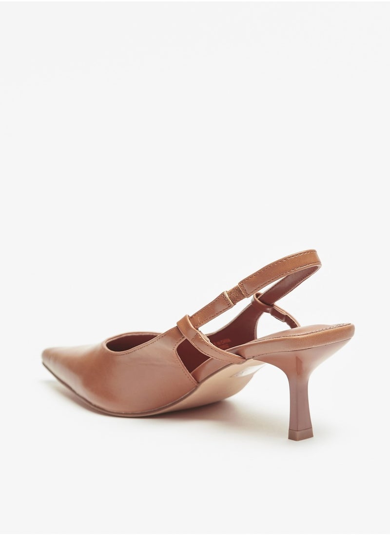 Flora Bella By Shoexpress - Womens Solid Slingback Pumps with Stiletto Heels - Image 1