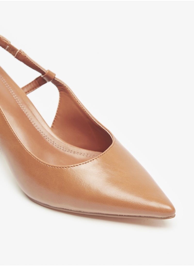 Flora Bella By Shoexpress - Womens Solid Slingback Pumps with Stiletto Heels - Image 1