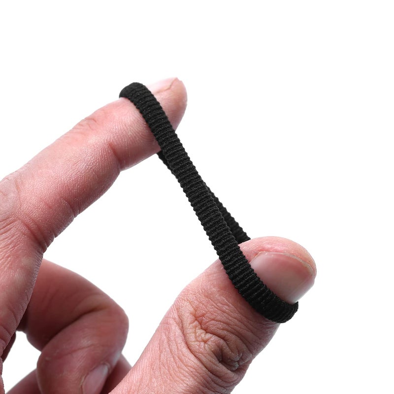 WANBY Hair Ties Mini Seamless Black Hair Bands Soft Elastics Ponytail Holders Hair Ties (100 Pcs) - Image 2