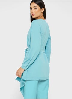 Desert Cove Emerald Crepe Wrap Top And Pant Set  - Image 2