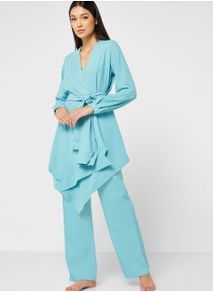 Desert Cove Emerald Crepe Wrap Top And Pant Set  - Image 4