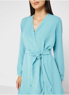 Desert Cove Emerald Crepe Wrap Top And Pant Set  - Image 3