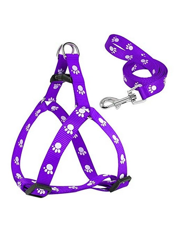 PETLICIOUS & MORE 15 mm Paw Print Nylon Puppy Harness & Leash Set for Small & Medium Dogs (Color May Vary) - Pack of (Harness + Leash) - Image 2