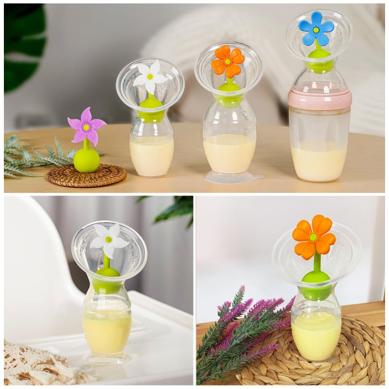 haakaa Flower Stopper Breastpump Stopper Manual Breast Pump Silicone Flower Stopper 100% Food Grade Silicone BPA PVC and Phthalate Free 1 pc, White - Image 2