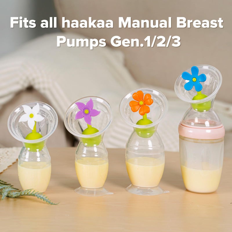haakaa Flower Stopper Breastpump Stopper Manual Breast Pump Silicone Flower Stopper 100% Food Grade Silicone BPA PVC and Phthalate Free 1 pc, White - Image 3