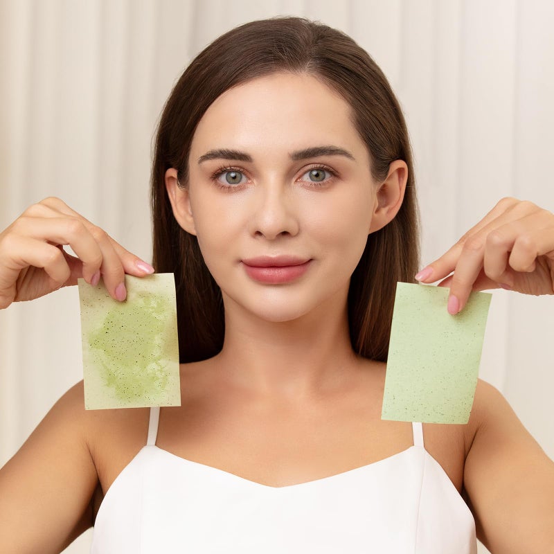 Teenitor Oil Blotting Sheets for Face, 2400 Sheets Oil Absorbing Sheets for Face, Green Tea Oil Absorbent Pads Oil Blotting Paper for Oily Skin, Face Oil Wipes Oil Sheets for Women Men, Large 10cmx7cm - Image 5