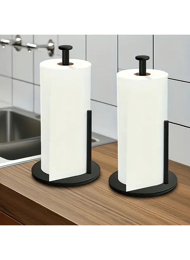 Stainless Steel Paper Towel Holder With Weighted Base Silvery Kitchen Organizer Rack - Image 4