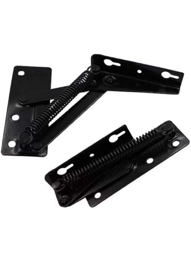Teclican 2 Pieces Folding Bed Lifting Hinge Sofa selfLocking Hinge Furniture Hardware Accessories Black  - Image 1