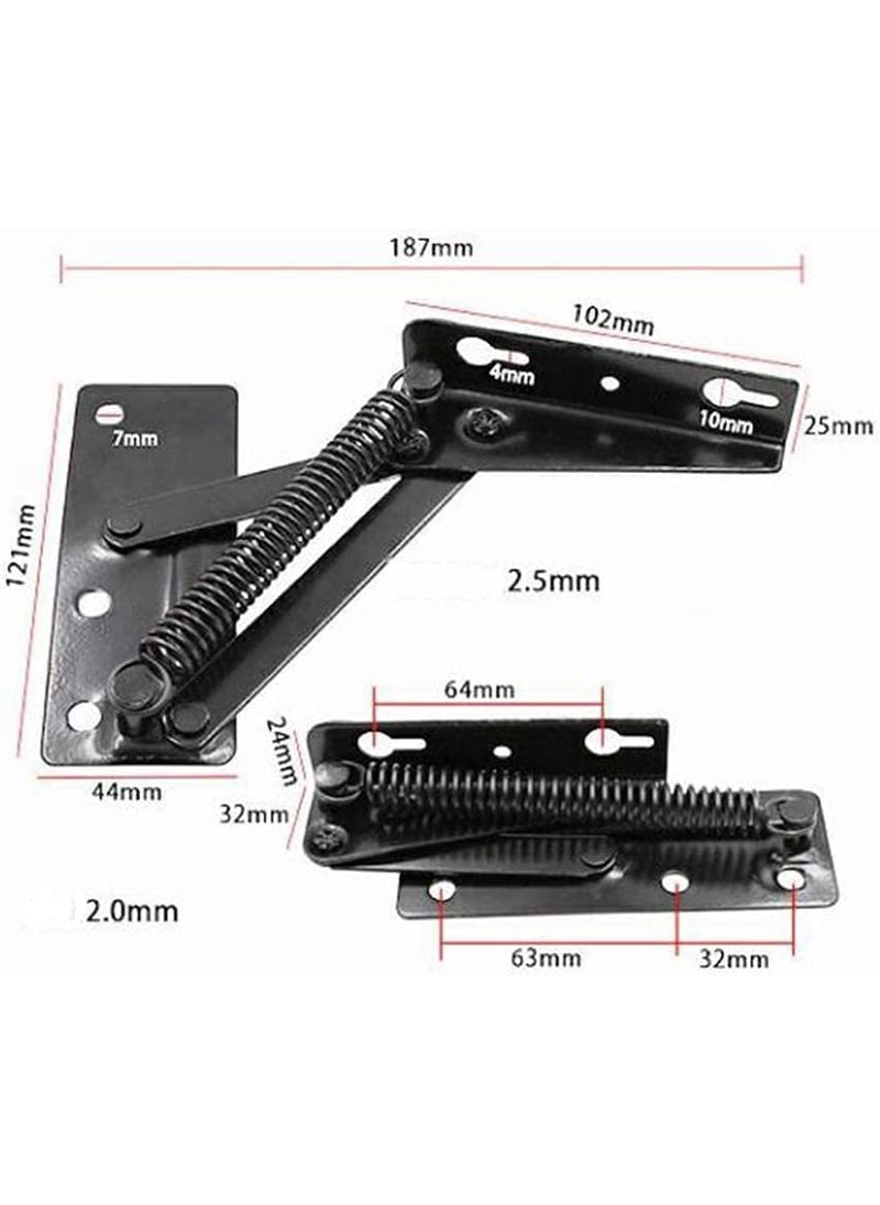Teclican 2 Pieces Folding Bed Lifting Hinge Sofa selfLocking Hinge Furniture Hardware Accessories Black  - Image 4