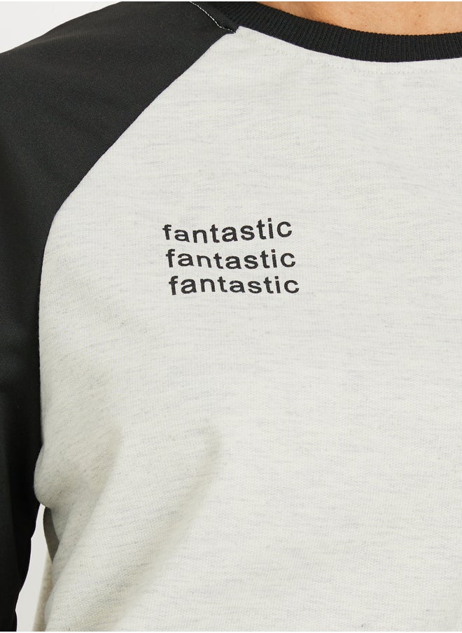 Take Two Slogan Print Two Tone T-Shirt and Pants Co-Ords  - Image 3