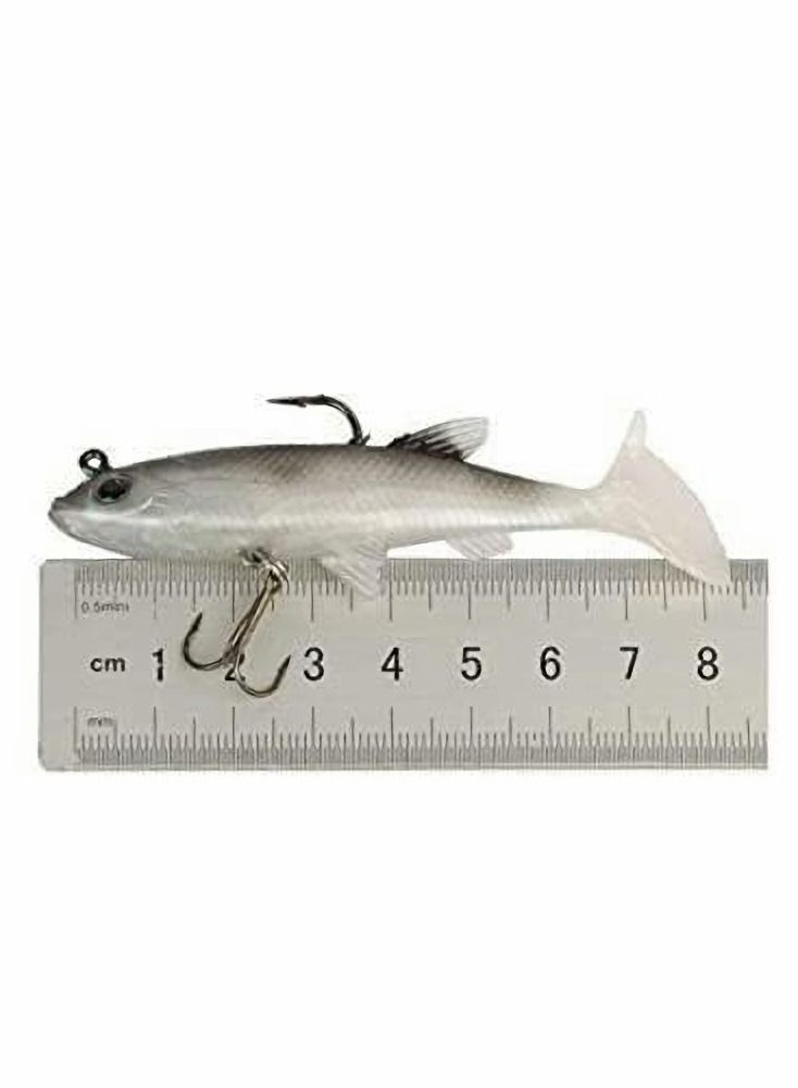 Excefore Fishing Lure Set, 5Pcs 8cm Soft Bait Head Sea Fish Lures Fishing Tackle Sharp Treble Hook T Tail Artificial Bait - Image 5