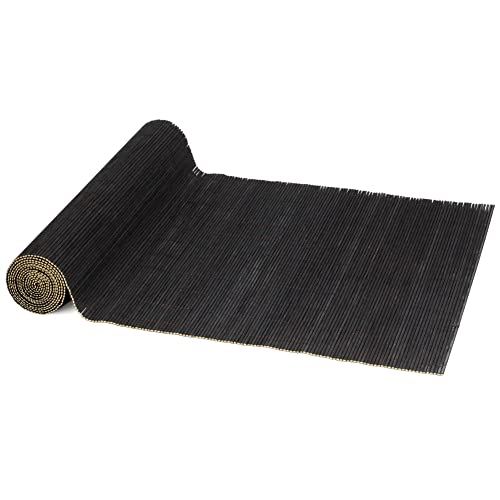 BambooMN Black Bamboo Matchstick Natural Table Runner Home Dcor 2 Pieces