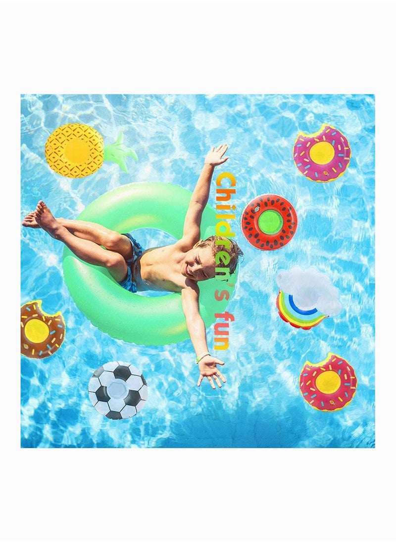 SYOSI 14Pcs Inflatable Drink Holders Pool Drink Holder Floats Inflatable Cup Holders Cup Coasters for Summer Pool Party  - Image 3