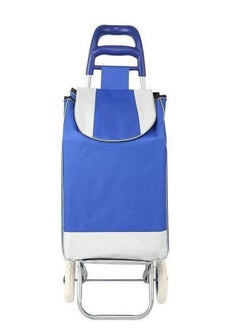 Foldable shopping bag on 2 wheels - Blue